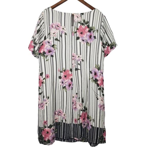 NEW! Avenue Floral Stripe Shift Dress - 18/20 - Picture 2 of 6
